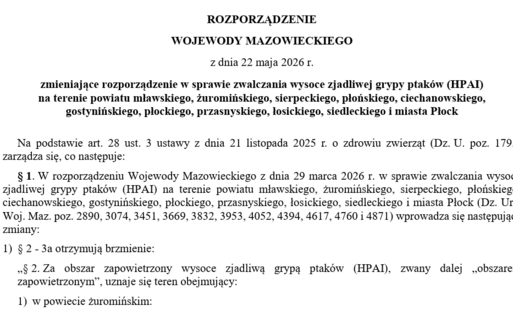 Na zdjęciu wycięty fragment tekstu rozporządzenia